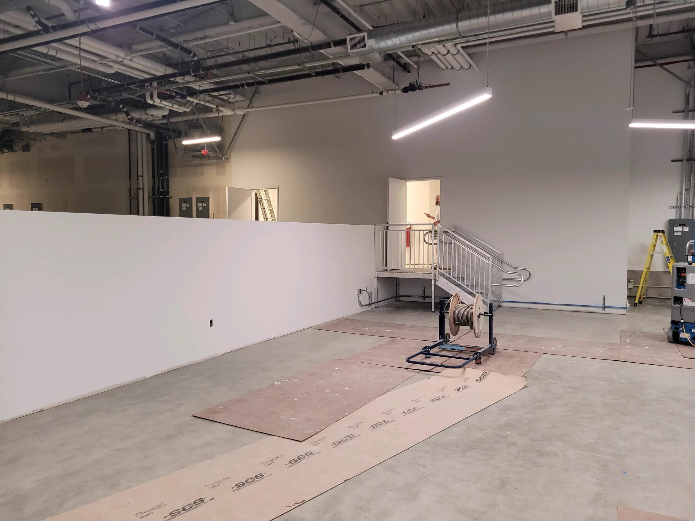 Raw concrete shell of Ground Floor Studio, October 2022
