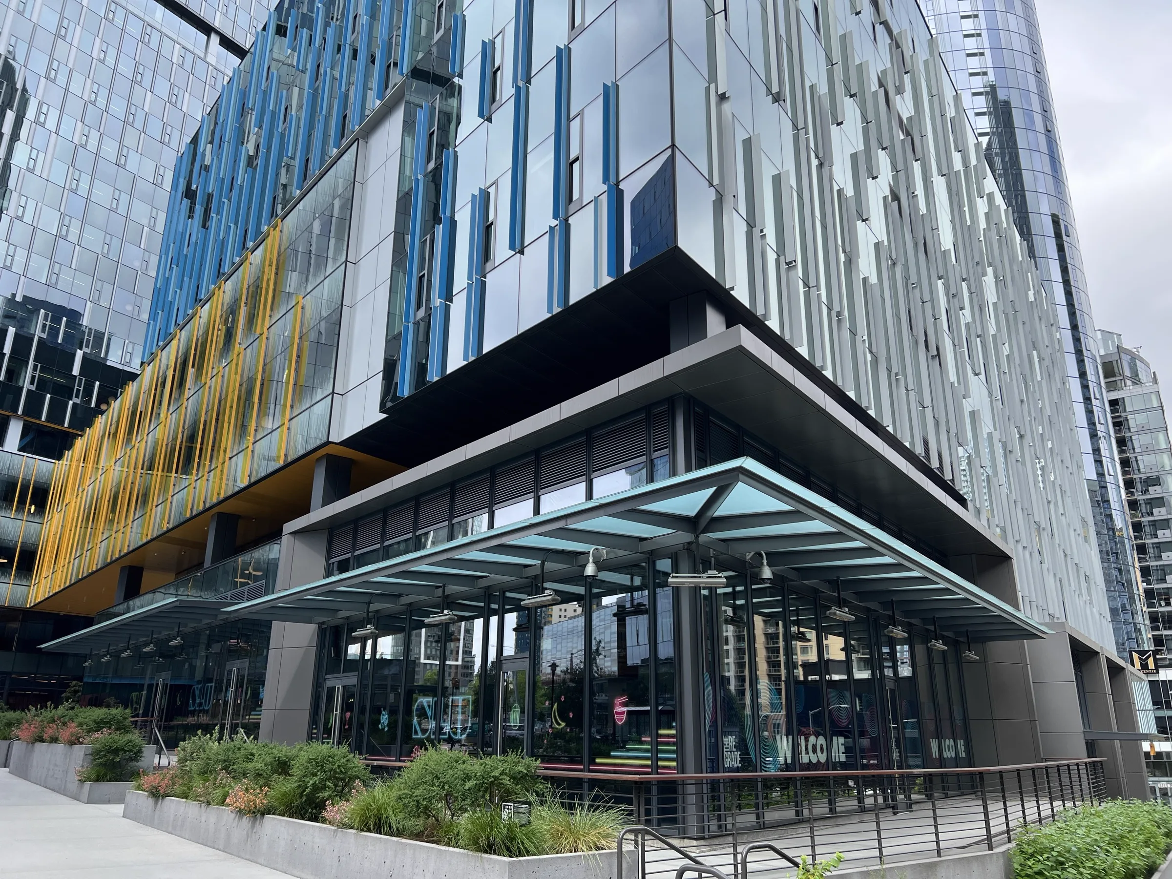 Building exterior in South Lake Union