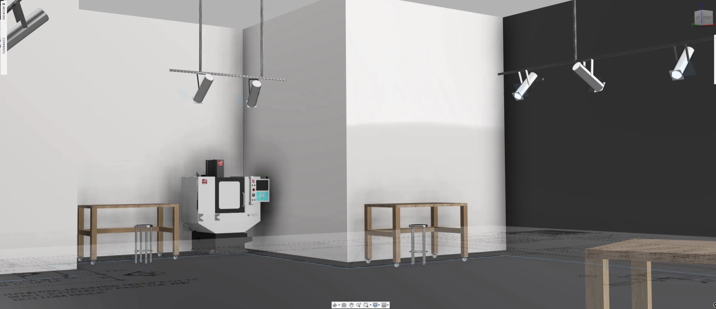 3D architectural render of finished Ground Floor Studio interior